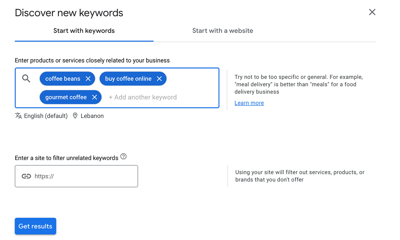Google Keyword Planner